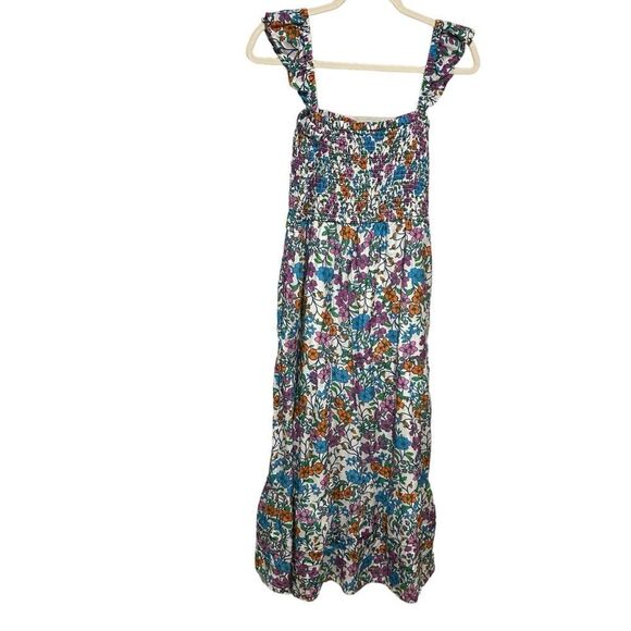 Anthropologie Roller Rabbit Blomst Doe silk & cotton floral shirred sundress - Picture 5 of 9